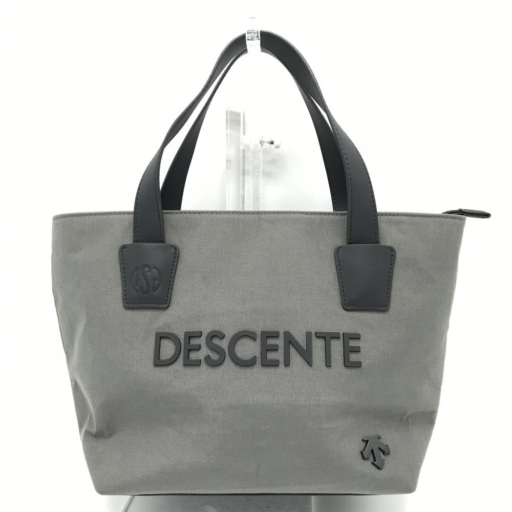 【超美品】デサントゴルフ カートバッグ グレー×黒 ロゴ 内側複数ポケット 中田英寿ゴルフ 2023年モデル DESCENTE