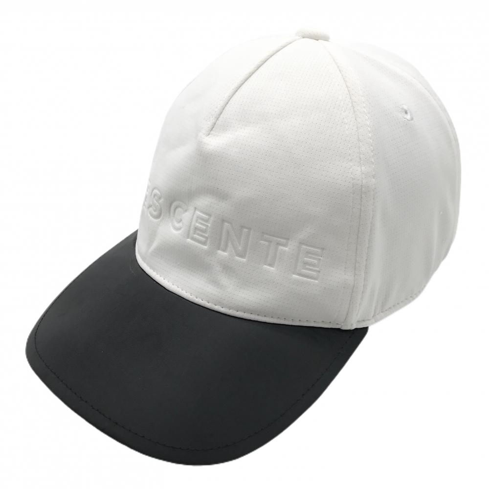 デサントゴルフ キャップ 白×黒 フロントロゴ  F(57-59cm)  ゴルフウェア DESCENTE