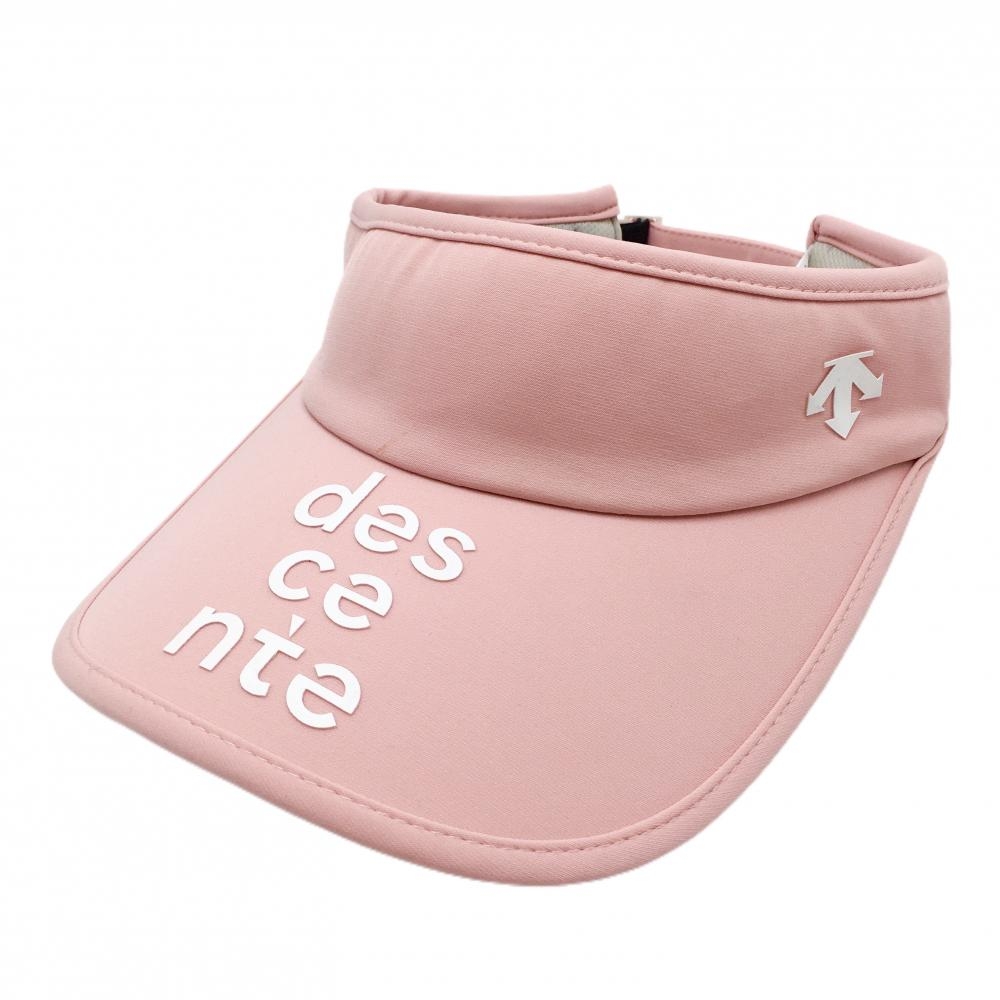 デサントゴルフ サンバイザー ピンク×白 ロゴ 中田英寿 F(55-57cm)   ゴルフウェア DESCENTE