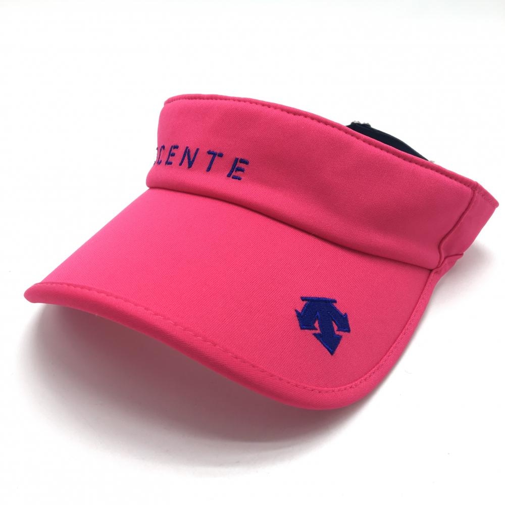 デサントゴルフ サンバイザー ピンク×ブルー ロゴ刺しゅう F(55-57cm)   ゴルフウェア DESCENTE