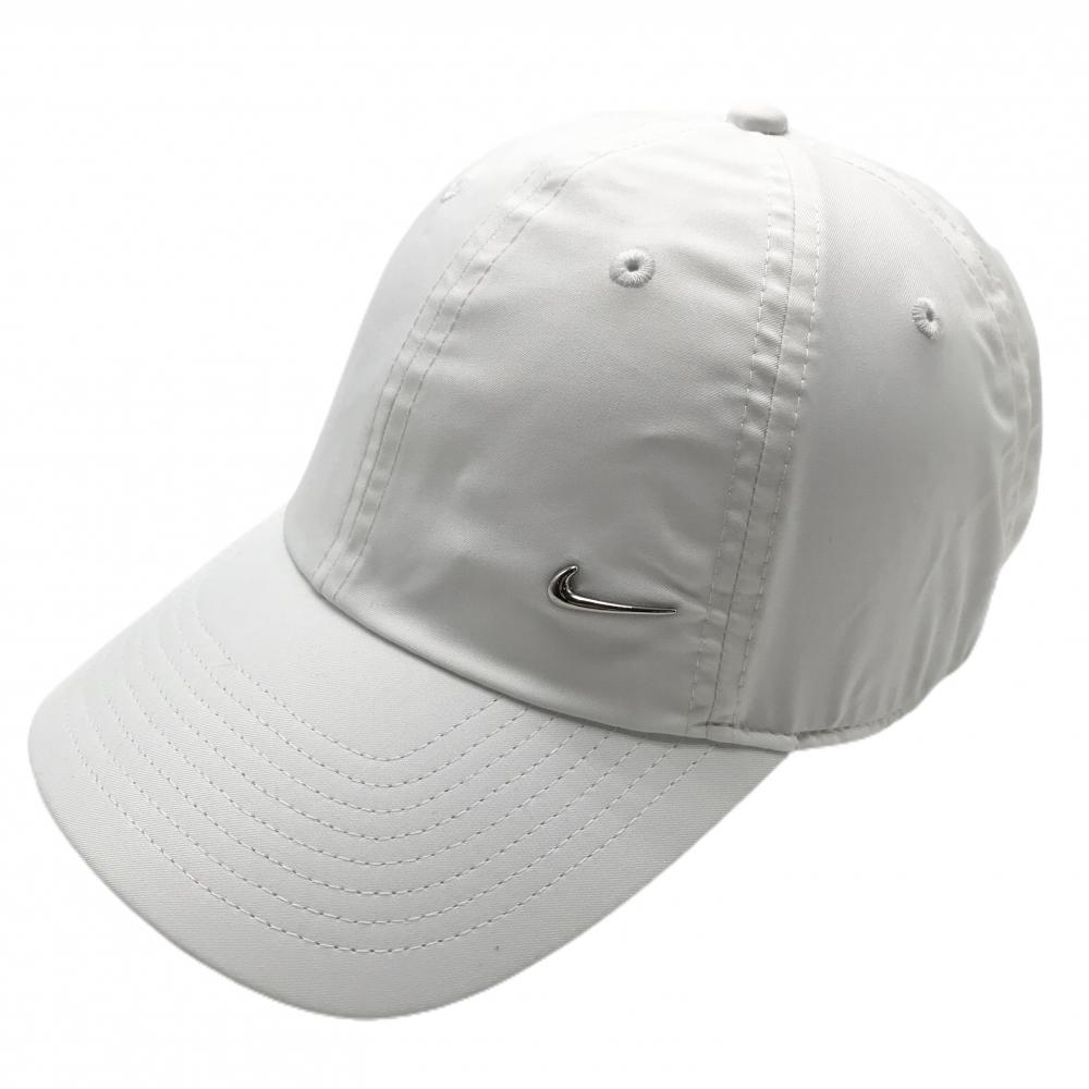 ナイキ キャップ 白×シルバー メタルロゴ 1Size  ゴルフウェア NIKE