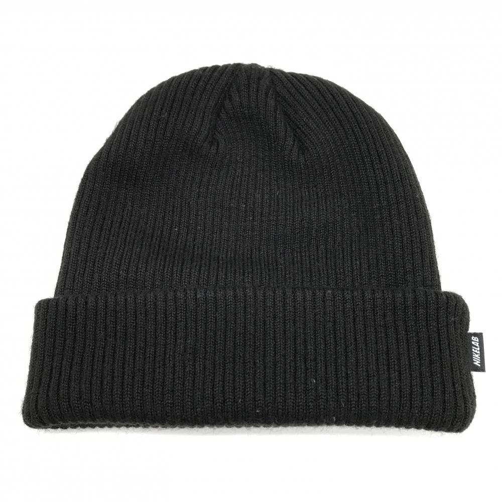 【美品】ナイキ ニット帽 黒 ウール混 FREE  ゴルフウェア NIKE