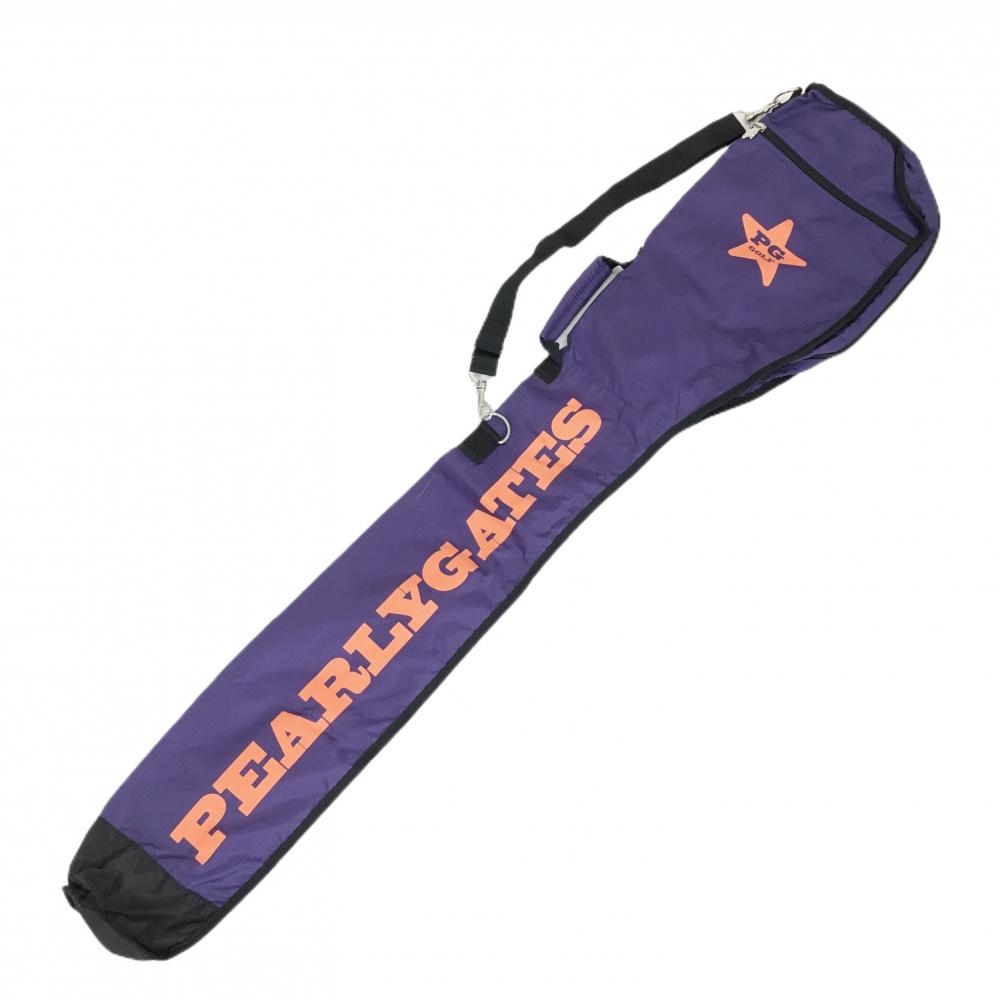パーリーゲイツ クラブケース パープル×オレンジ ショルダーストラップ付 ロゴプリントゴルフ PEARLY GATES