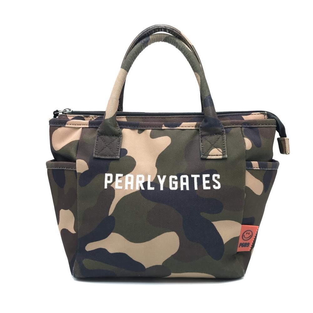 パーリーゲイツ カートバッグ カーキ×ブラウン カモフラ ニコちゃん スマイル 迷彩 ゴルフ PEARLY GATES