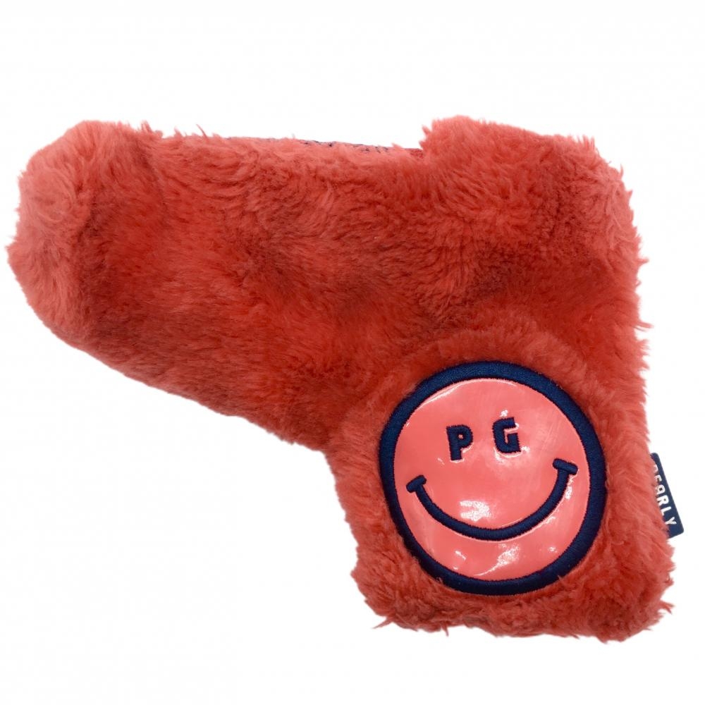 【美品】パーリーゲイツ パターカバー レッド ボア ピン型 ニコちゃん スマイル ヘッドカバーゴルフ PEARLY GATES