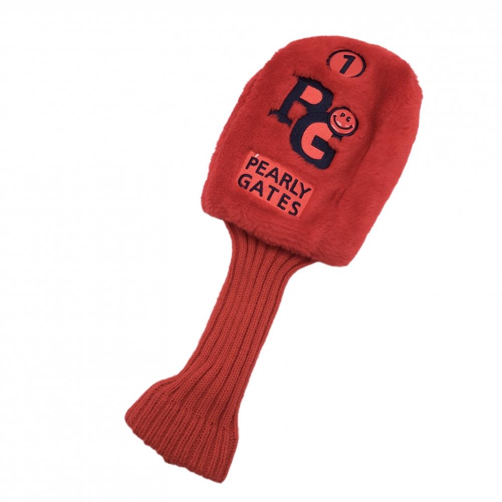 【美品】パーリーゲイツ ヘッドカバー(DR) レッド×ネイビー ニコちゃん スマイル  ドライバーゴルフ PEARLY GATES