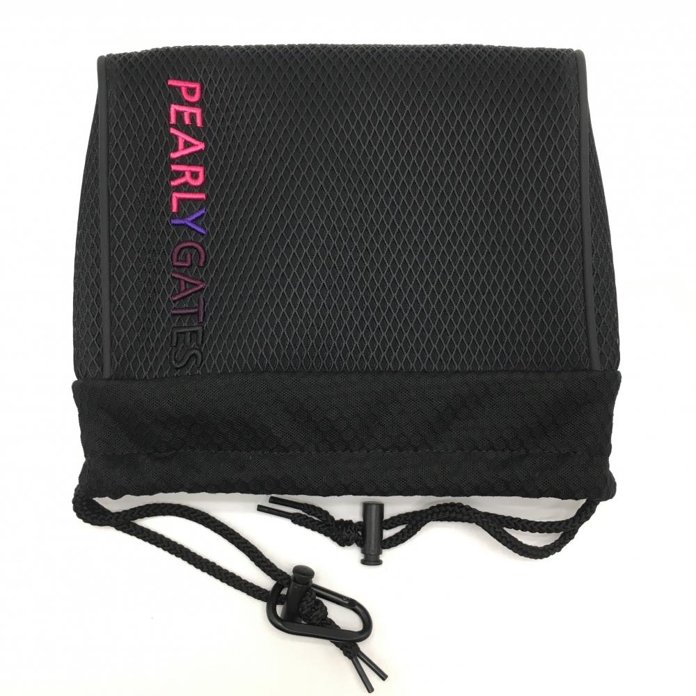 【未使用品】パーリーゲイツ アイアンカバー 黒×ピンク メッシュ ヘッドカバーゴルフ PEARLY GATES