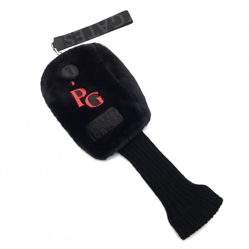 【美品】パーリーゲイツ ヘッドカバー(DR) 黒 ファー ドライバー ゴルフ PEARLY GATES