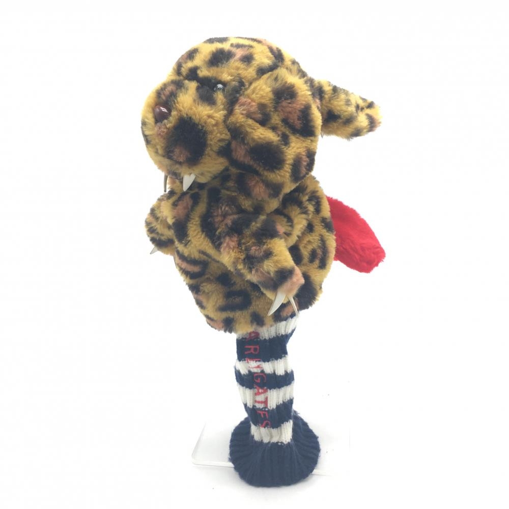 【美品】パーリーゲイツ ヘッドカバー(DR) イエローブラウン×黒 レオパード柄 ぬいぐるみ  ゴルフ PEARLY GATES