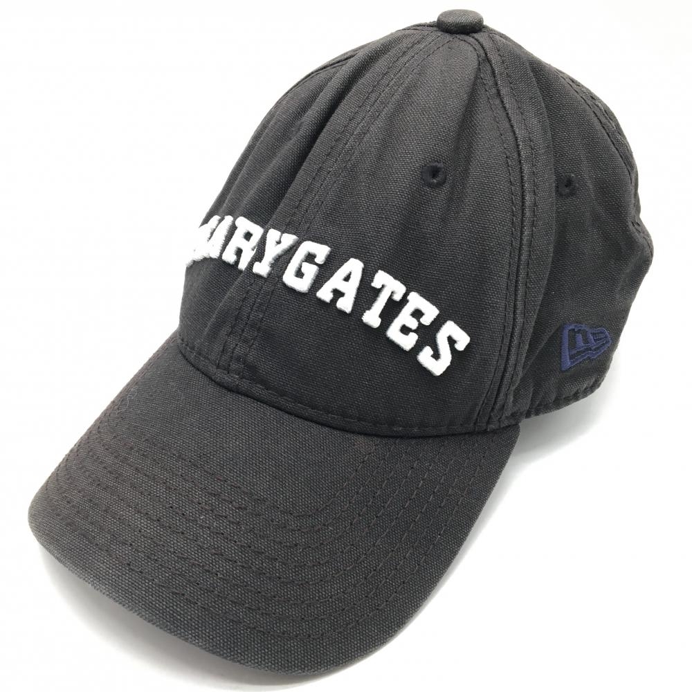 パーリーゲイツ×ニューエラ キャップ 黒×白 立体ロゴ ティー装着可  ゴルフウェア PEARLY GATES