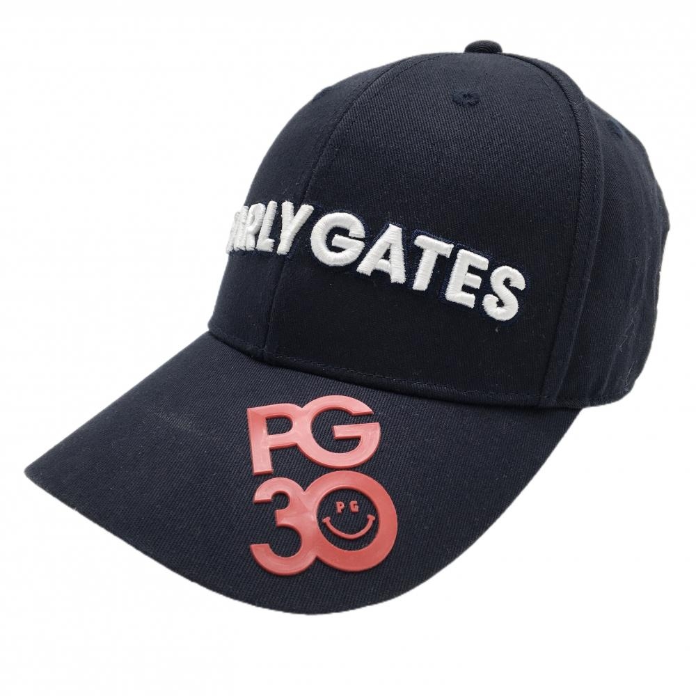 【美品】パーリーゲイツ キャップ ネイビー×白 ロゴ刺しゅう 30周年  FR  ゴルフウェア PEARLY GATES