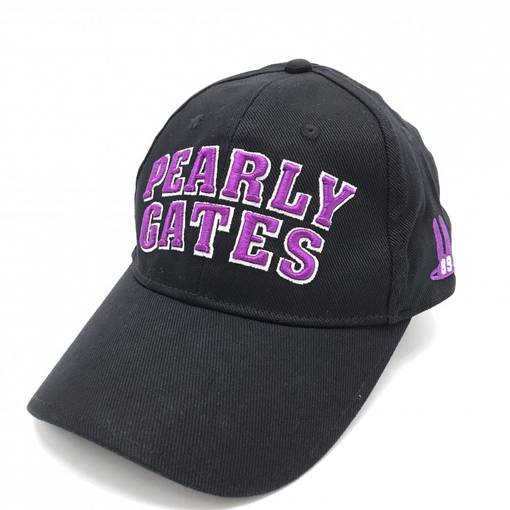 【超美品】パーリーゲイツ キャップ ネイビー×パープル 立体ロゴ  FR  ゴルフウェア PEARLY GATES