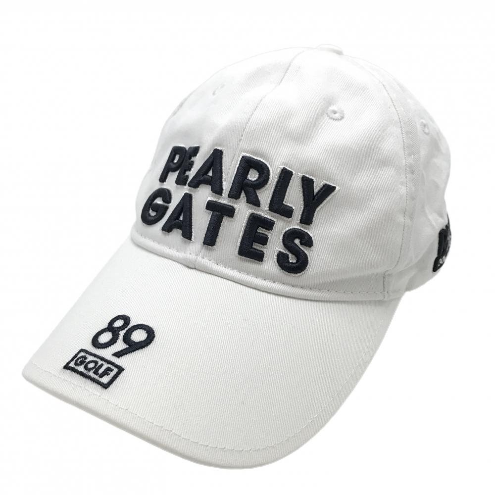 パーリーゲイツ キャップ 白×ダークネイビー 立体ロゴ刺しゅう FR  ゴルフウェア PEARLY GATES