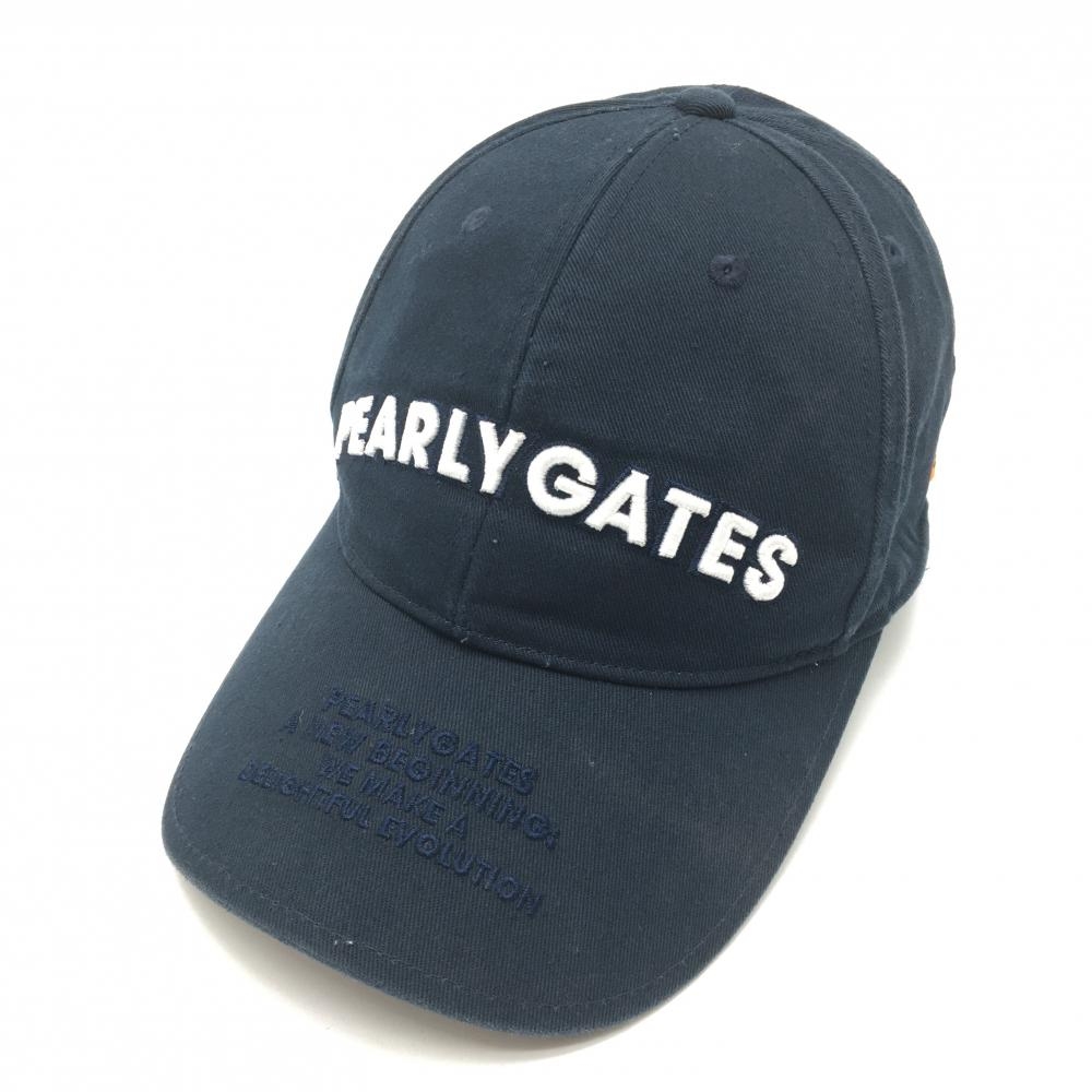 パーリーゲイツ キャップ ネイビー×白 立体ロゴ 汗取りパッド付  FR  ゴルフウェア PEARLY GATES