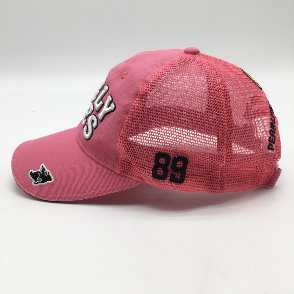 パーリーゲイツ メッシュキャップ ピンク×白 ニコちゃん スマイル 立体