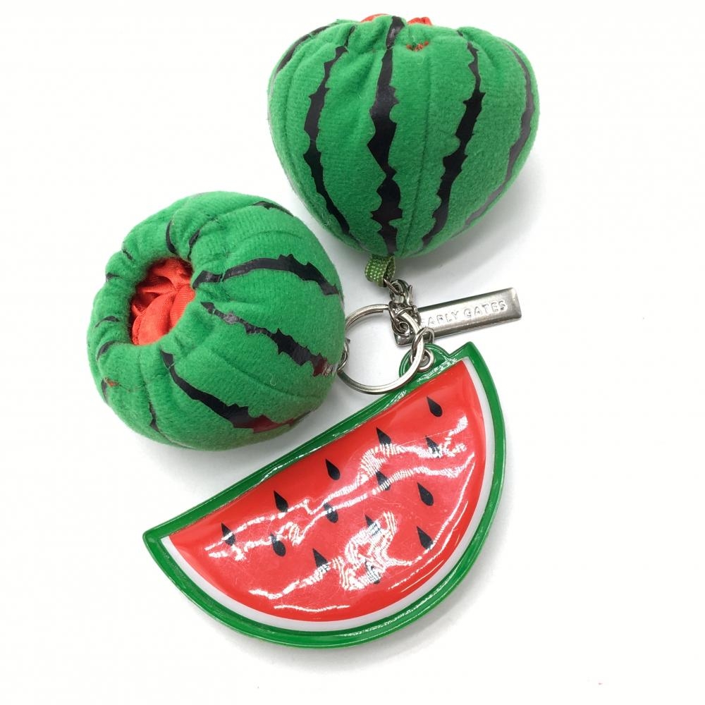 【美品】パーリーゲイツ ボールケース グリーン×黒 スイカ ティー装着可ゴルフ PEARLY GATES