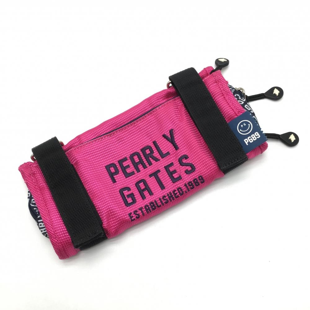 【美品】パーリーゲイツ ポーチ ピンク×ネイビー マルチケースゴルフ PEARLY GATES