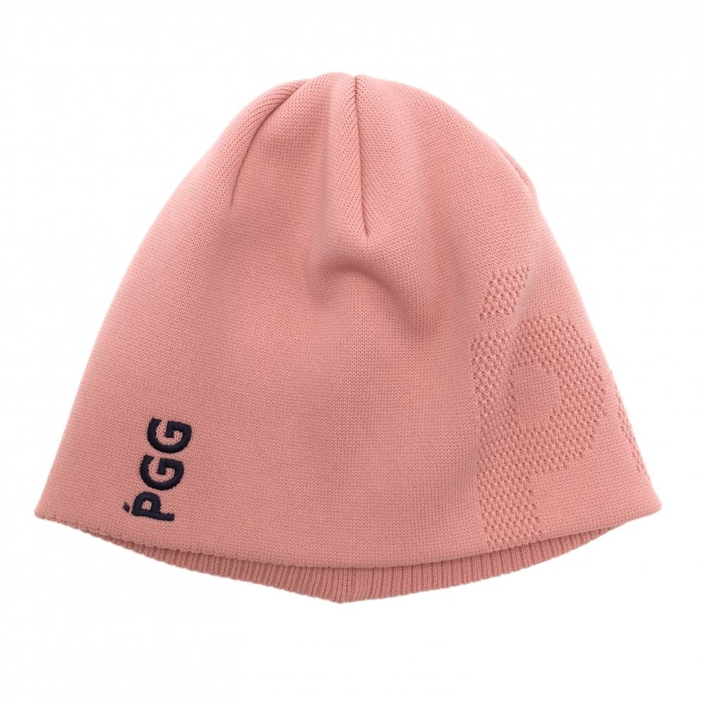 新品】PGGパーリーゲイツ ニット帽 ピンク系×ネイビー ロゴ刺しゅう FR