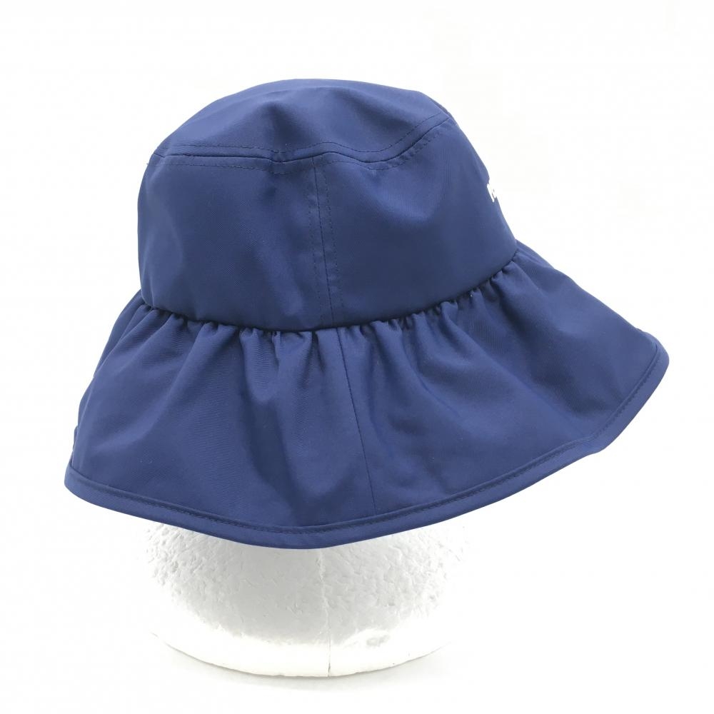 超美品】パーリーゲイツ ハット ネイビー つば裏ロゴ総柄 リボン付き