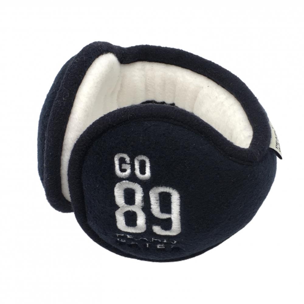 【超美品】パーリーゲイツ イヤーマフ ネイビー×白 フリース 耳当て  ゴルフウェア PEARLY GATES