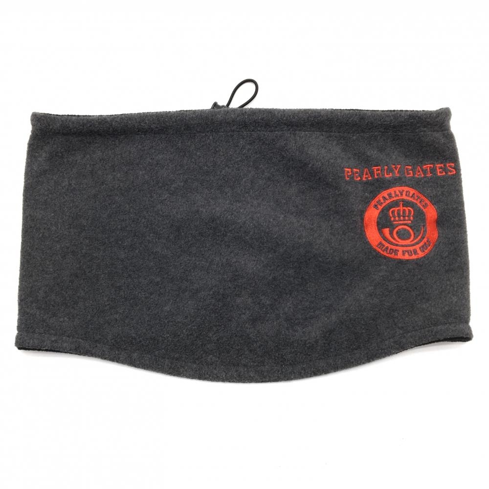 【超美品】パーリーゲイツ ネックウォーマー ダークグレー ドローコード   ゴルフウェア PEARLY GATES