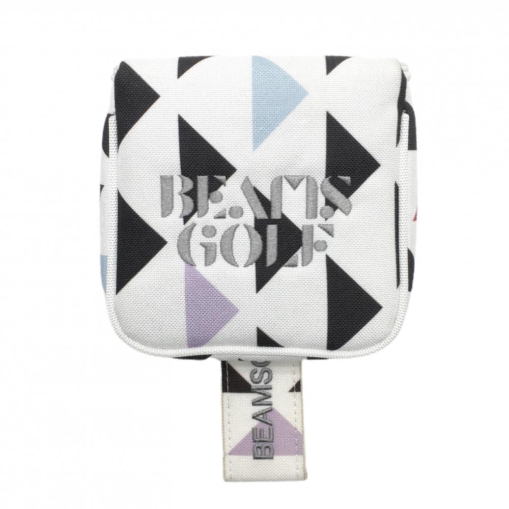 ビームスゴルフ パターカバー 白×黒 総柄 ネオマレット型 ゴルフ BEAMS GOLF