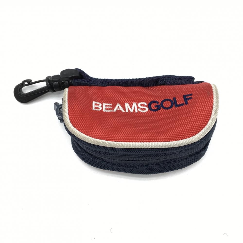 ビームスゴルフ ボールケース レッド×ネイビー ティー装着可 ロゴ刺しゅう ゴルフ BEAMS GOLF