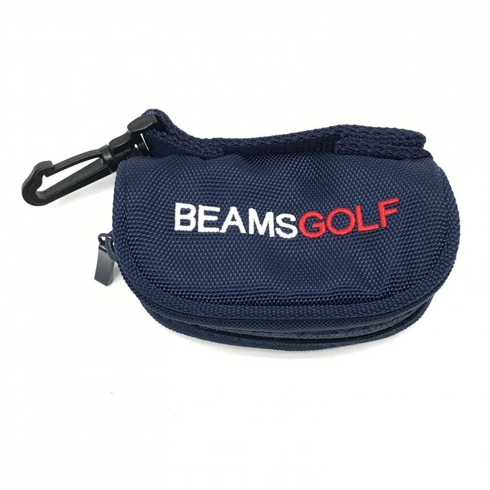 【超美品】ビームスゴルフ ボールケース ネイビー ロゴ刺しゅうゴルフ BEAMS GOLF