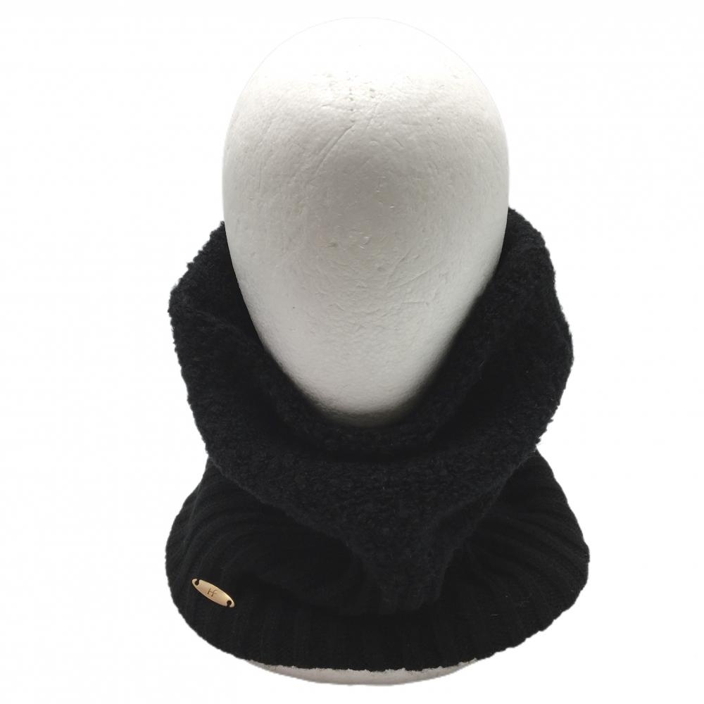 【美品】ヒールクリーク ネックウォーマー 黒 ニット  ゴルフウェア Heal Creek