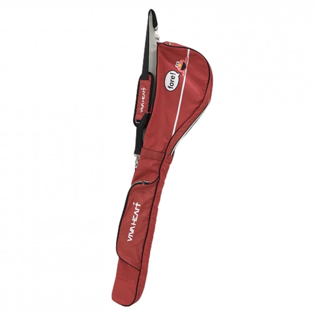 【美品】ビバハート×セサミストリート クラブケース レッド×黒 エルモ ショルダーストラップ付ゴルフ VIVA HEART