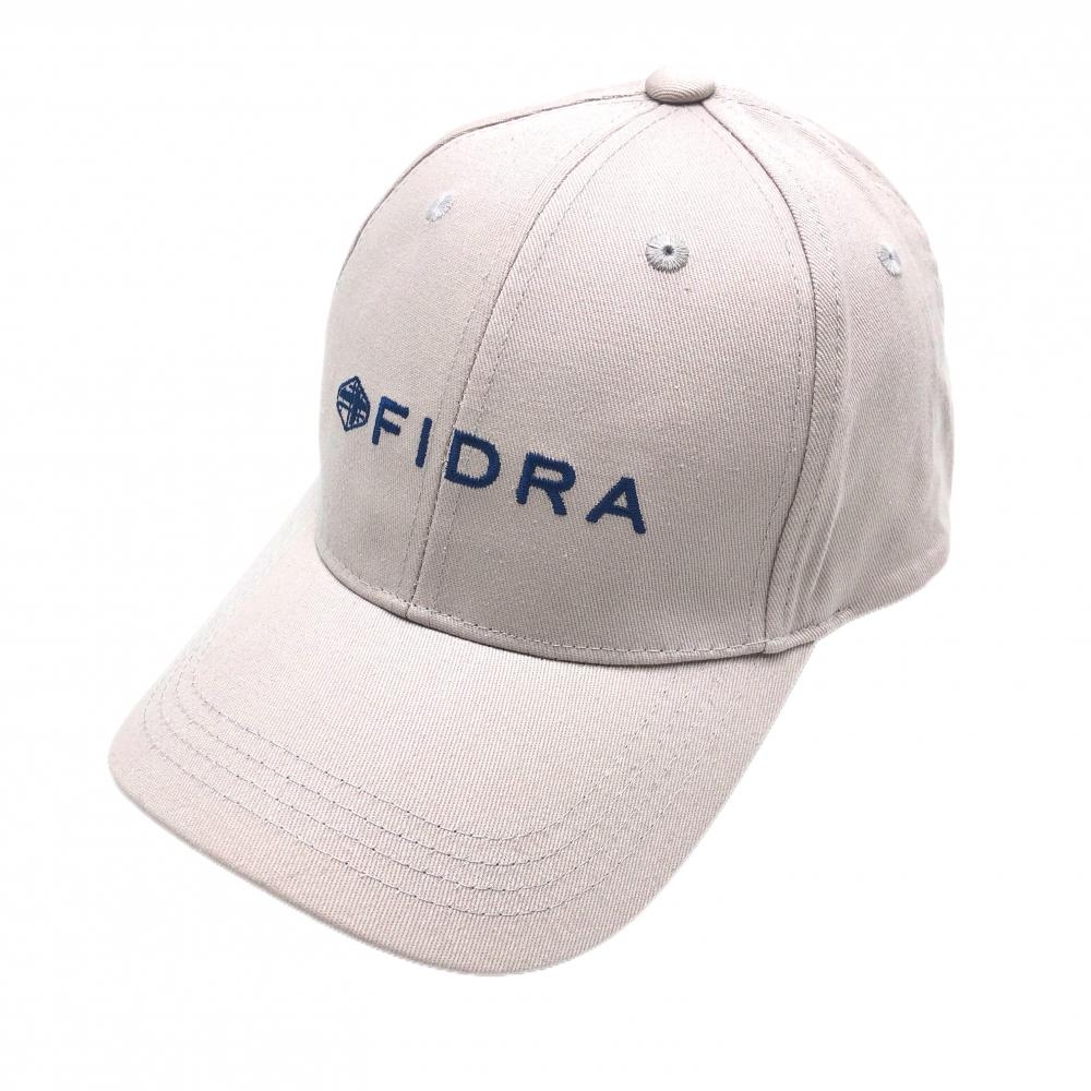 【美品】フィドラ キャップ ライトグレー×ネイビー ロゴ刺しゅう FREE  ゴルフウェア FIDRA