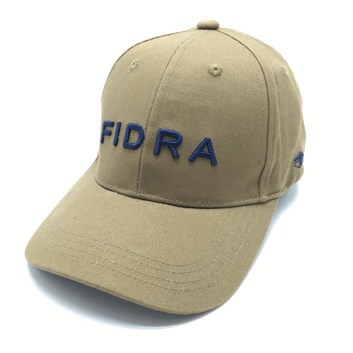 【新品】フィドラ キャップ カーキ 綿100％ ロゴネイビー FREE   ゴルフウェア FIDRA