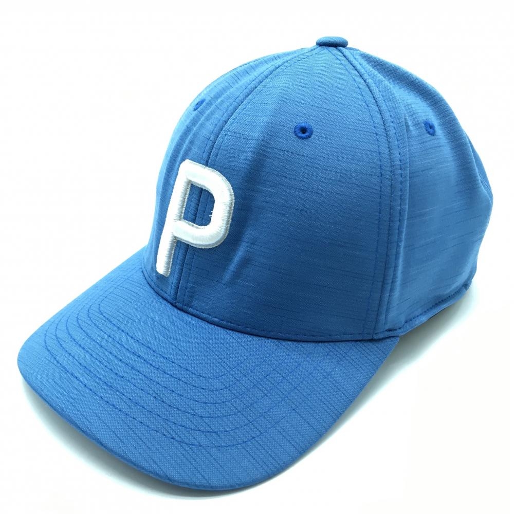 【美品】プーマ キャップ ブルー×白 刺しゅう 110   ゴルフウェア PUMA