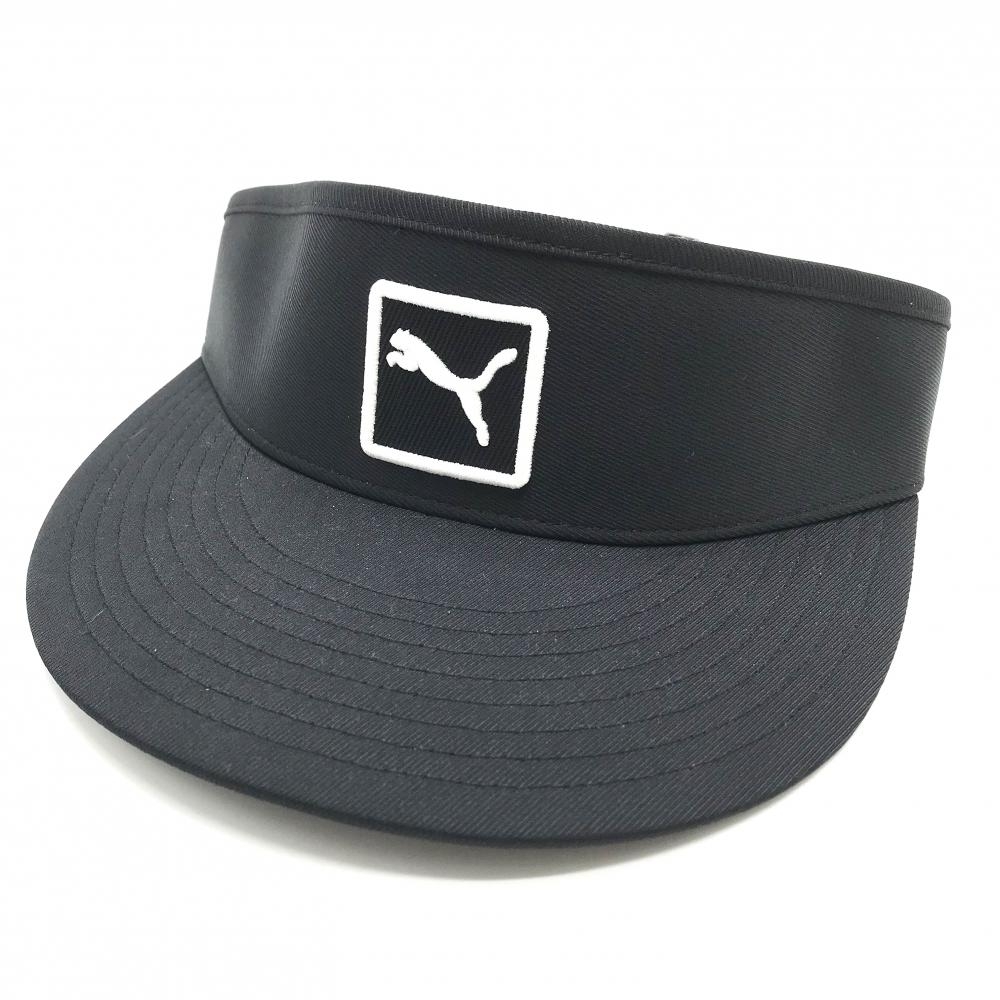 プーマ サンバイザー 黒×白 ロゴ刺しゅう ONE SIZE  ゴルフウェア PUMA