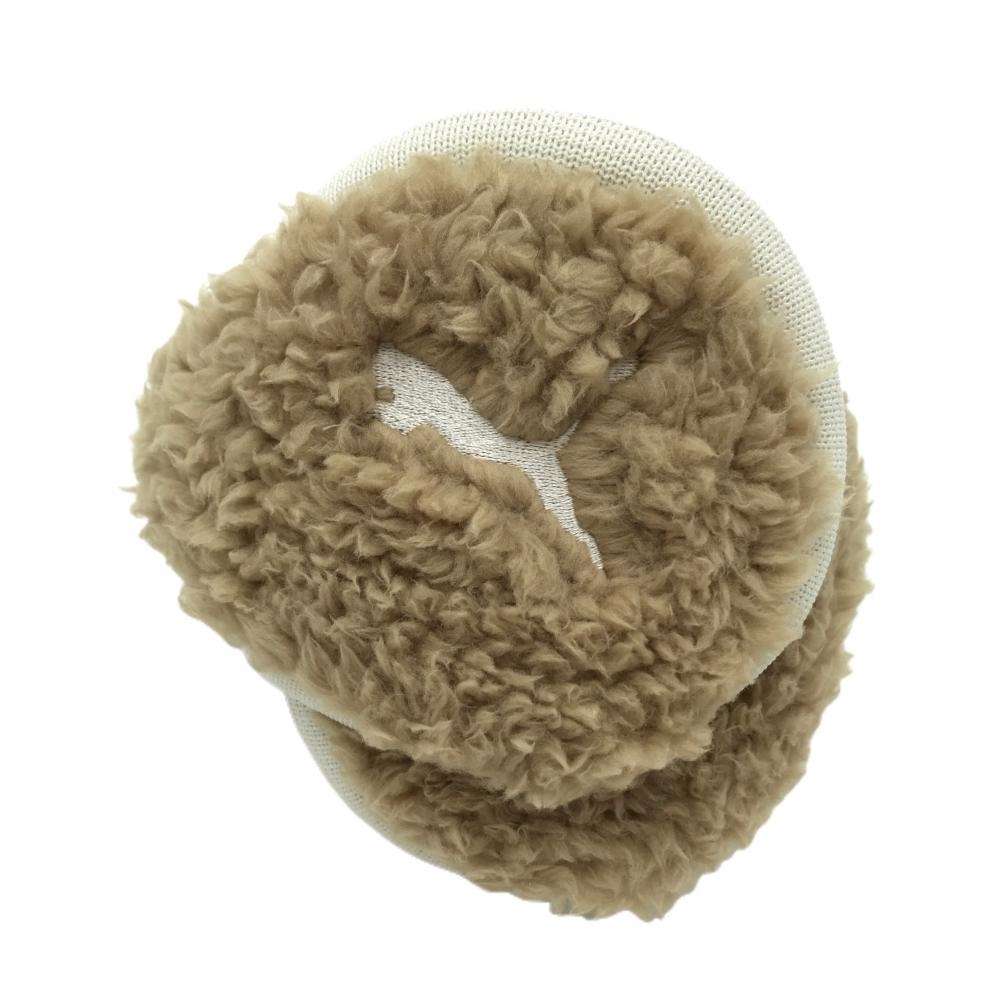 【新品】プーマ ボアイヤーマフ ベージュ×白 ロゴ刺しゅう  ゴルフウェア PUMA