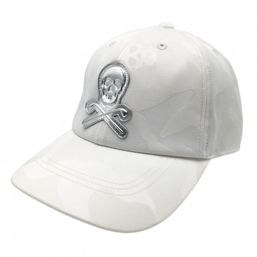 マークアンドロナ キャップ 白 カモフラ 迷彩 スカル FREE ゴルフ