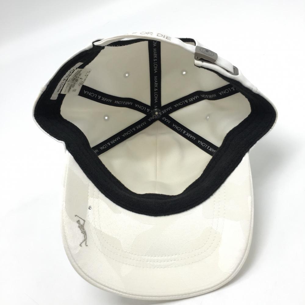 マークアンドロナ キャップ 白 カモフラ 迷彩 スカル FREE ゴルフ