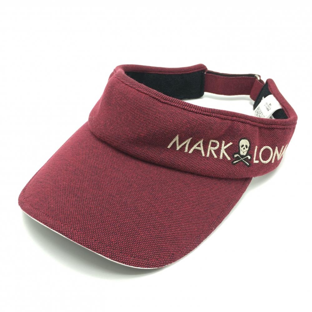 マークアンドロナ サンバイザー ダークレッド ロゴシルバー FREE