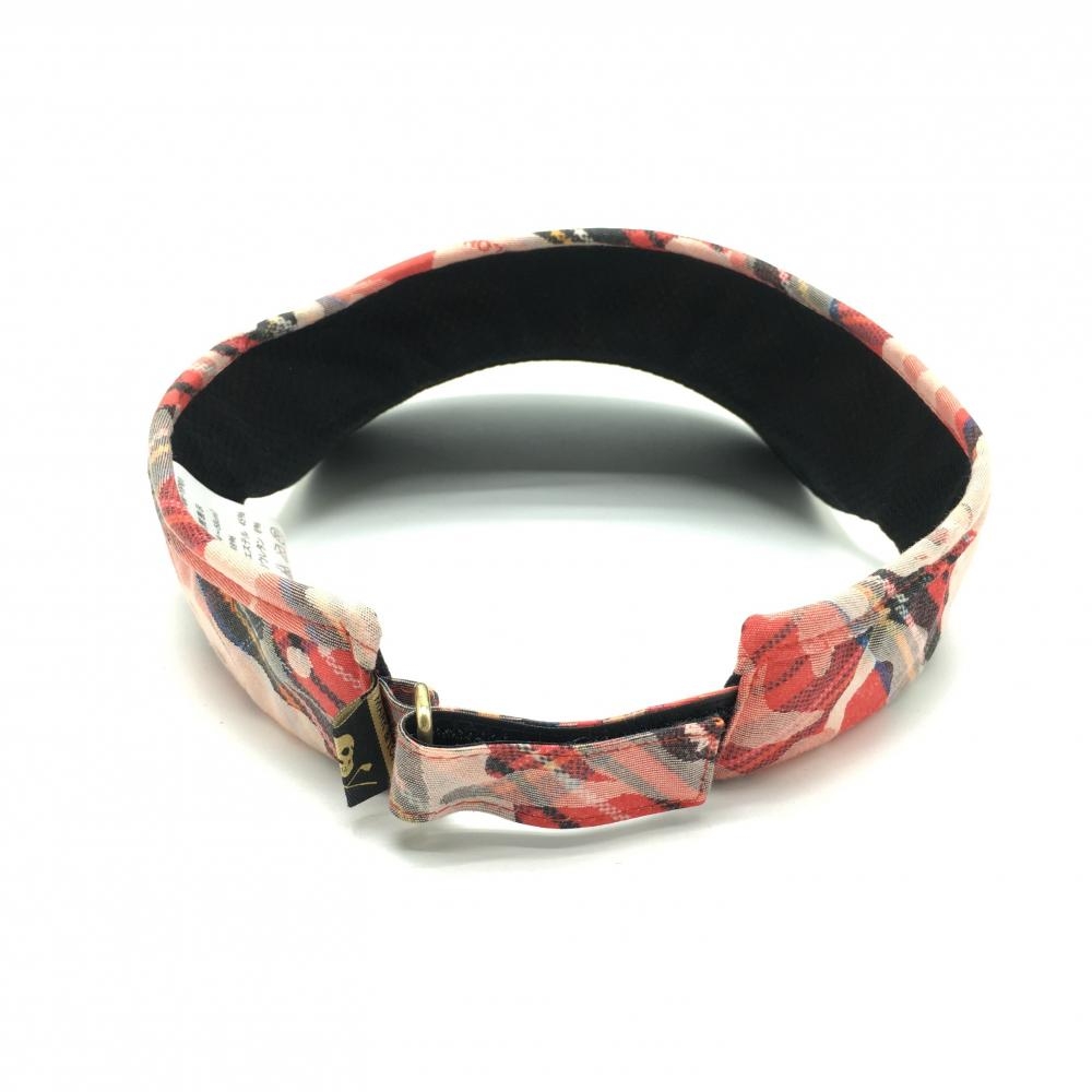 マークアンドロナ サンバイザー レッド系×白 チェック カモフラ柄