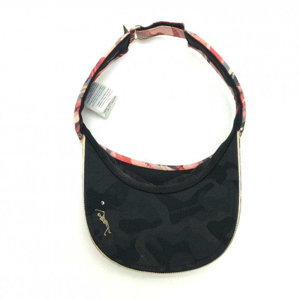 マークアンドロナ サンバイザー レッド系×白 チェック カモフラ柄