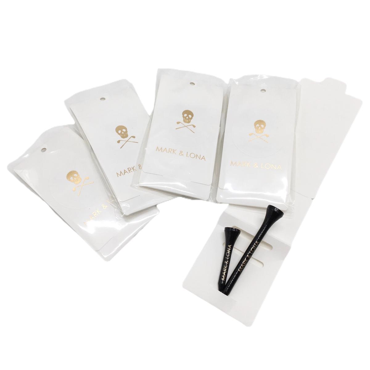 【未使用品】マークアンドロナ ティー10本セット 黒×ゴールド ショートティー ロングティーゴルフ MARK＆LONA