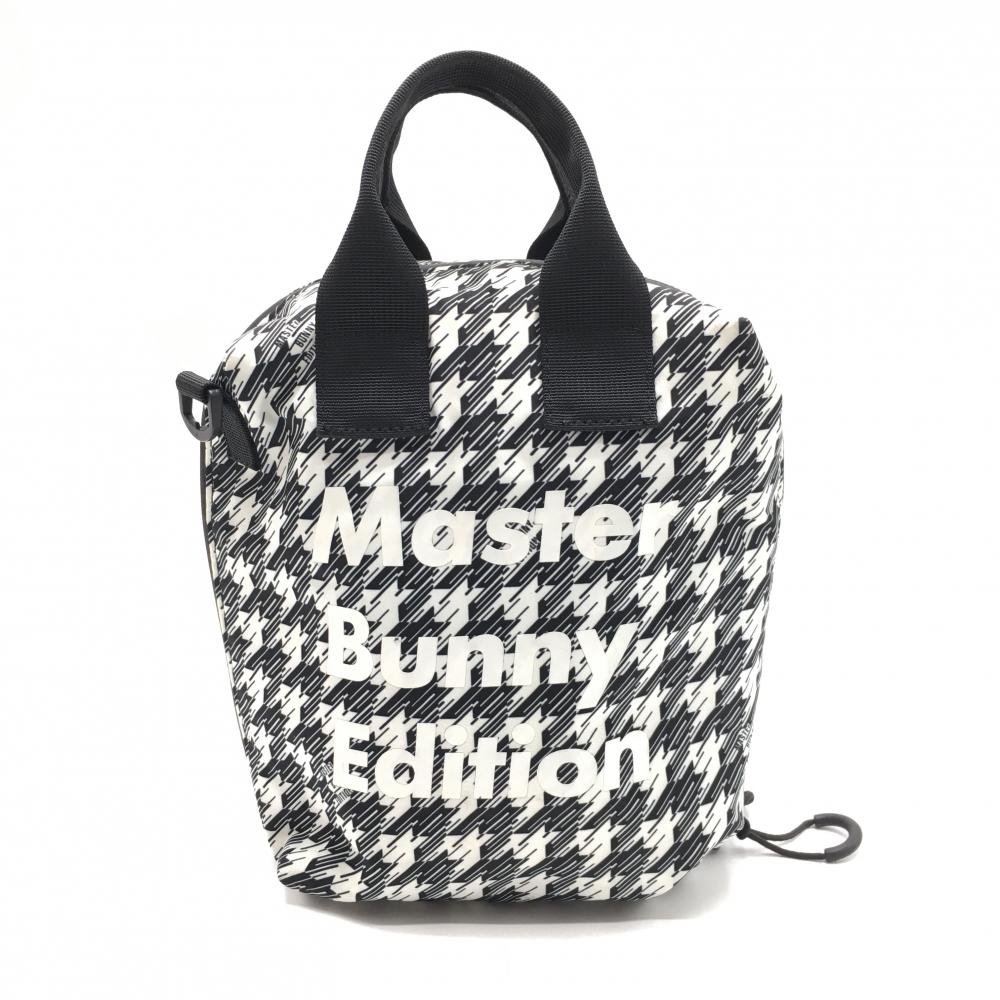 マスターバニー カートバッグ 白×ダークネイビー 千鳥格子 内外ポケットゴルフ MASTER BUNNY EDITION