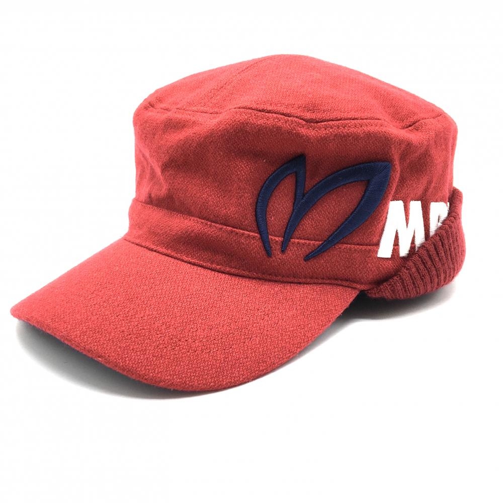 マスターバニー ワークキャップ レッド×ネイビー 一部ニット ウール混 M  ゴルフウェア MASTER BUNNY EDITION