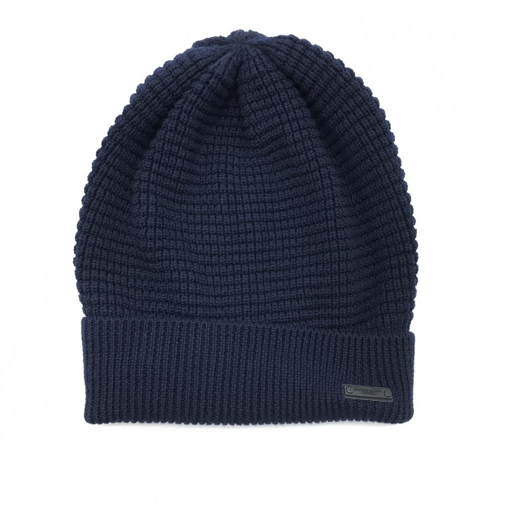 【超美品】マスターバニー ニット帽 ネイビー ウール100％ FR  ゴルフウェア MASTER BUNNY EDITION