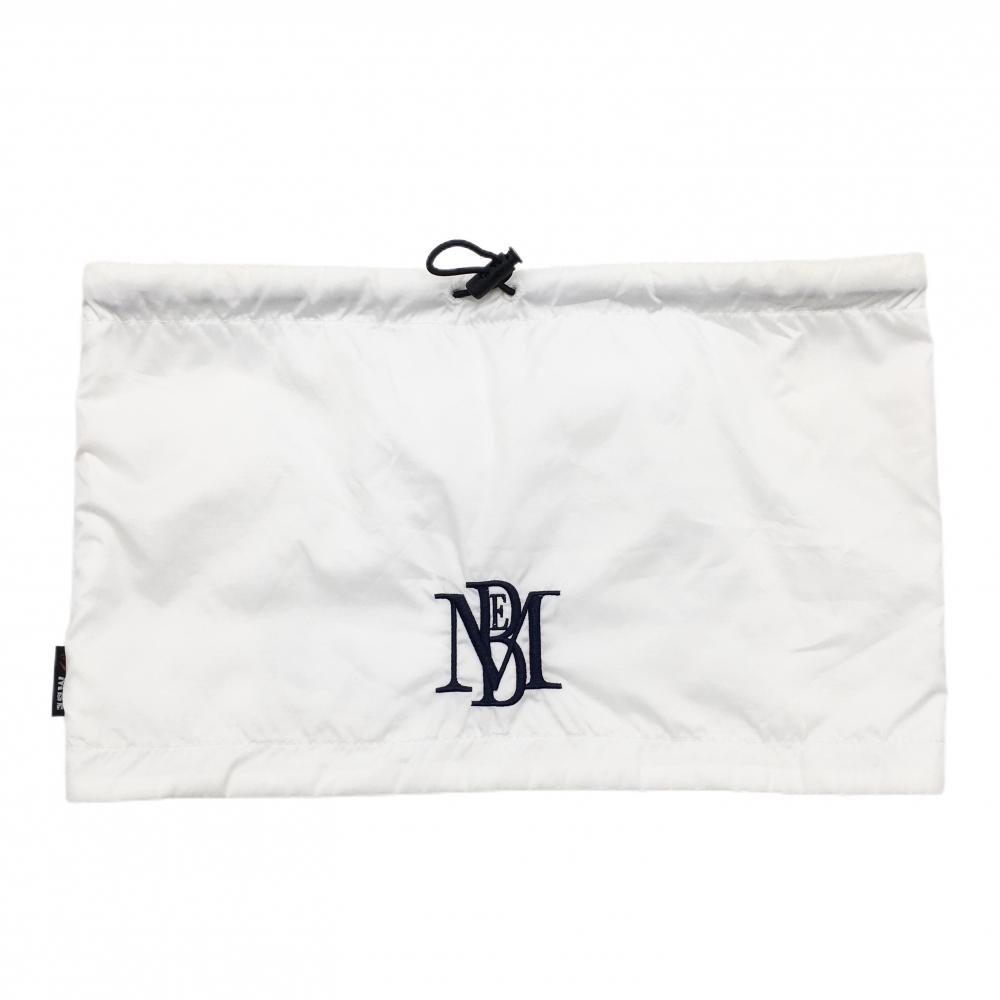 マスターバニー ネックウォーマー 白×ネイビー 裏起毛 薄手 FR  ゴルフウェア MASTER BUNNY EDITION