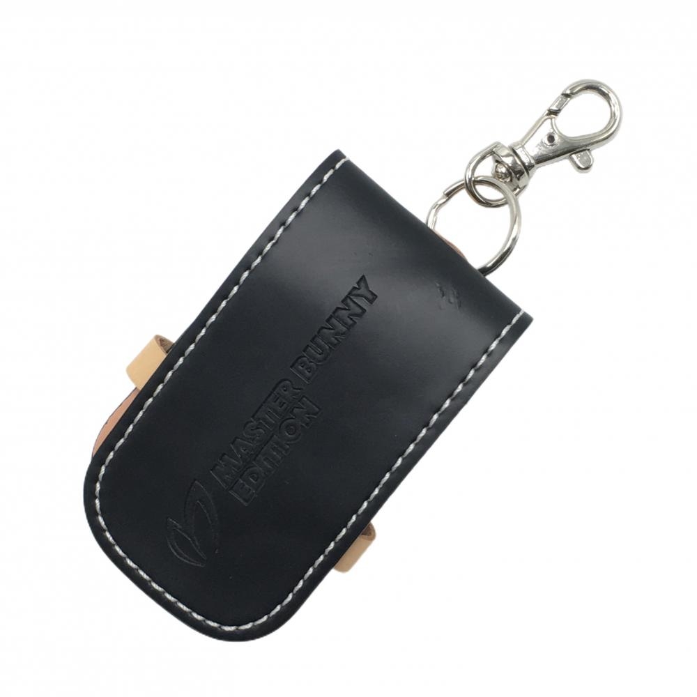 マスターバニー キーケース 黒 ロゴ型押し しわ、跡ありゴルフ MASTER BUNNY EDITION