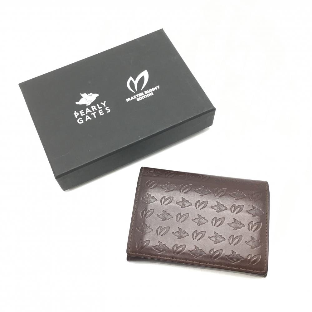 マスターバニー×パーリーゲイツ パスケース ブラウン 名刺入れ ロゴ型押し  ゴルフ MASTER BUNNY EDITION