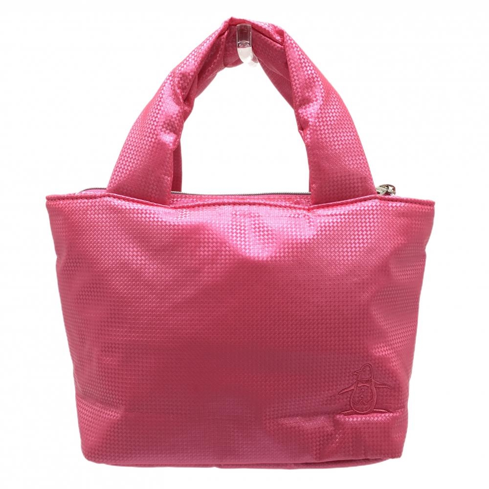 【超美品】マンシングウェア カートバッグ ピンク 地模様 内外ポケット付ゴルフ Munsingwear