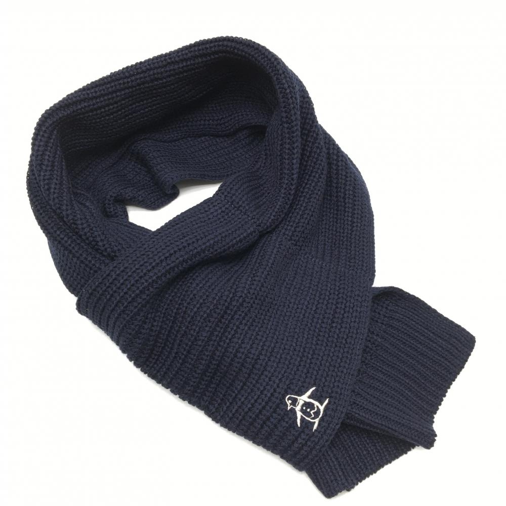 【美品】マンシングウェア ニットネックウォーマー ネイビー ウール混 ペンギン刺しゅう  ゴルフウェア 2024年モデル Munsingwear