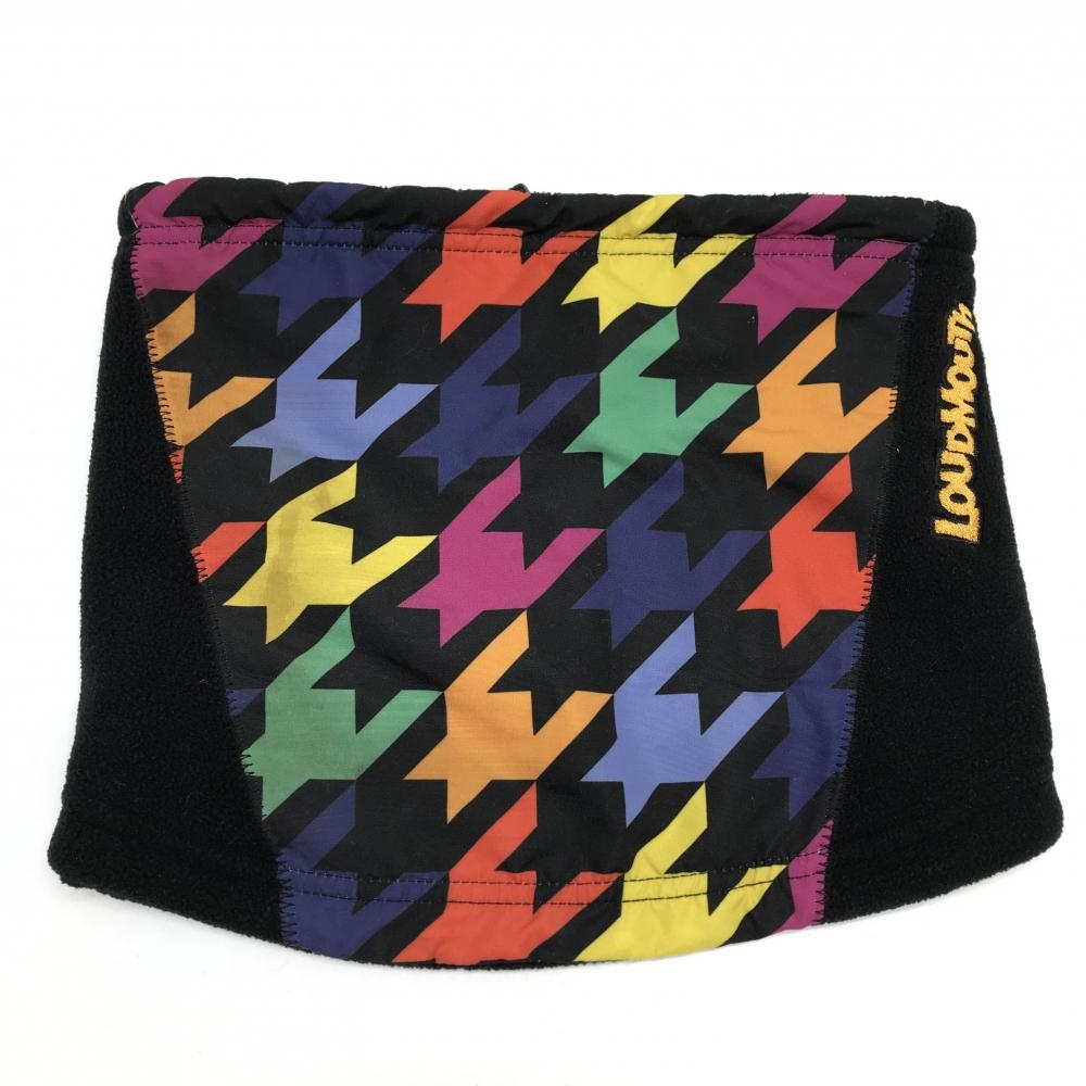 ラウドマウス ネックウォーマー 黒×マルチカラー 千鳥格子 ラズルダズルブラック 起毛素材  ゴルフウェア LOUDMOUTH